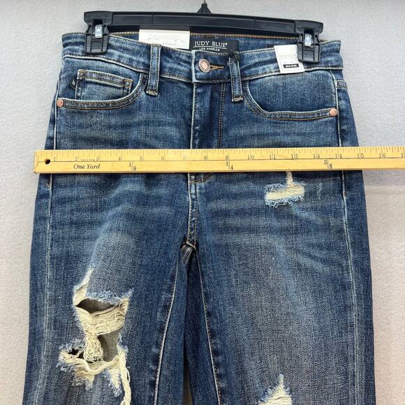 NWT Judy Blue Women's Straight Leg Jeans Size 3/26 Mid Rise Distressed JB88517 - Picture 14 of 16
